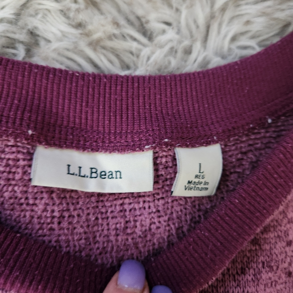 L.L. Bean Women's Lightweight Sweater‎ Fleece Top Purple Women's Size Large - Picture 5 of 10